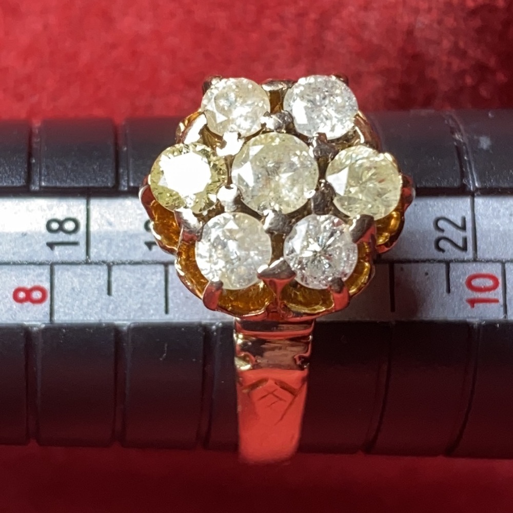 Edwardian Gold & Diamond Cluster Ring 9 Victorian